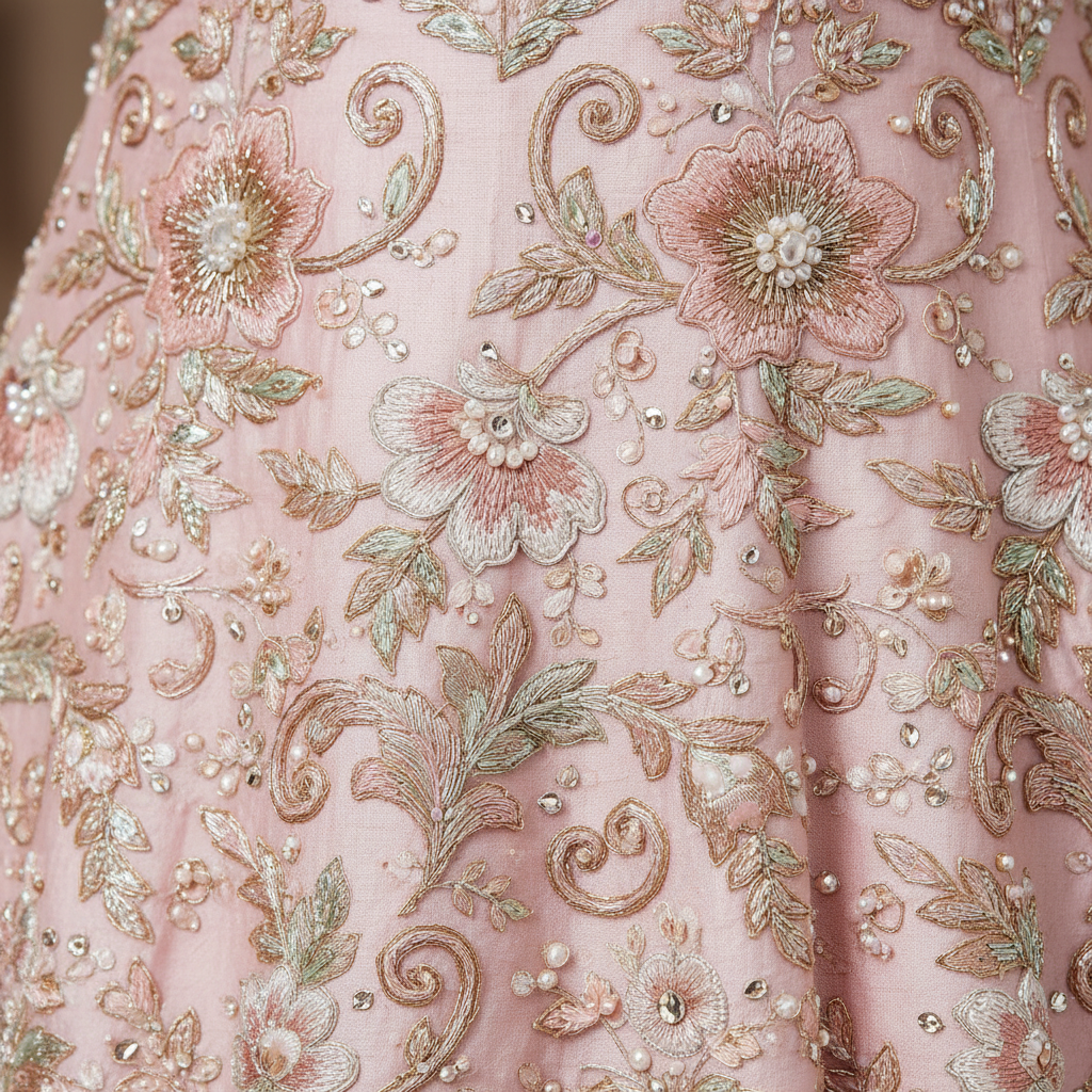 Intricate embroidery detail